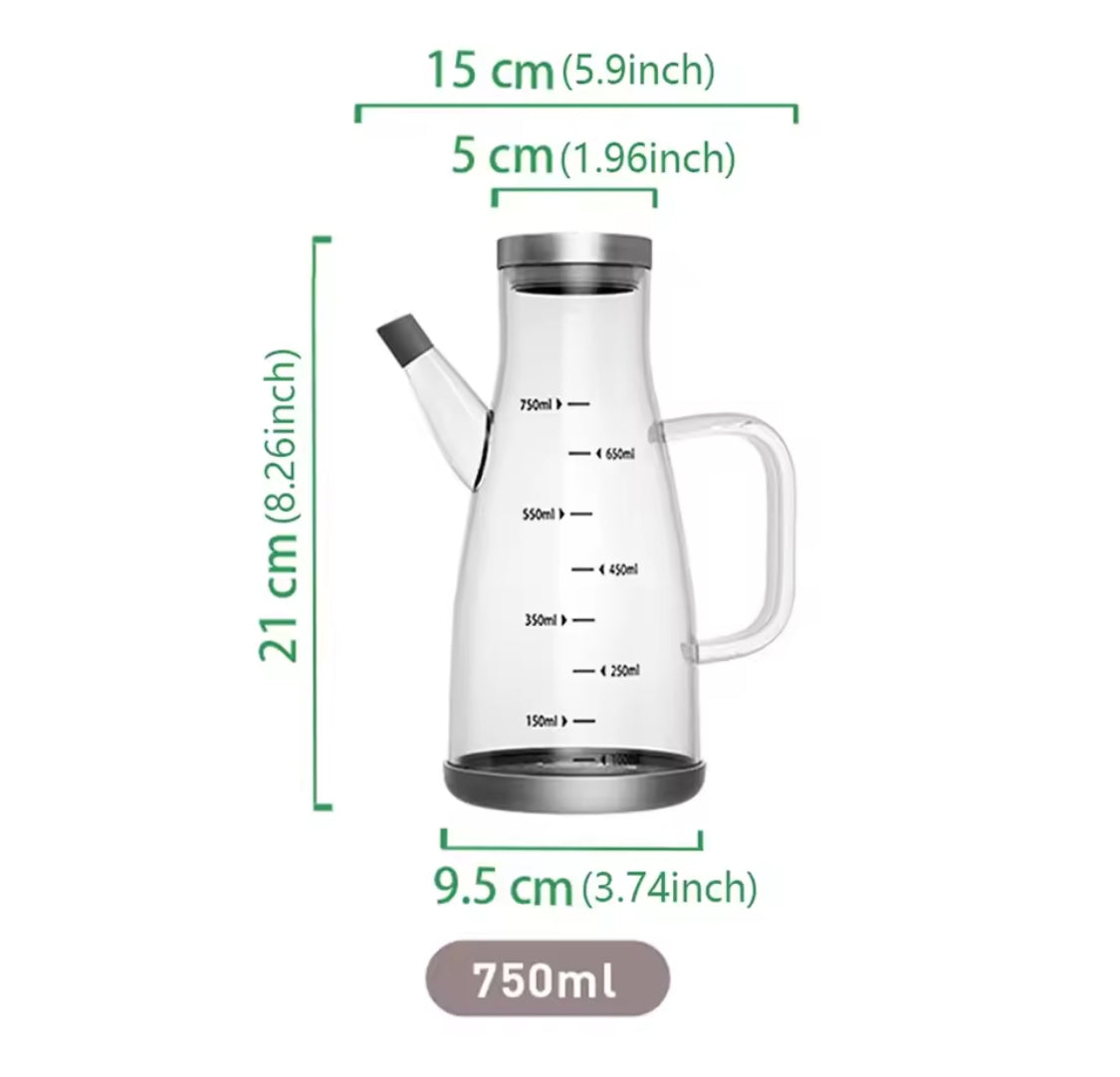 750ml Transparent Oil Jug, Glass Oil Dispenser, Transparent Oil Jug With Stainless Steel, Oil Glass Bottle, Anti-Leak Transparent Oil Bottle 750ml Transparent Oil Jug, Glass Oil Dispenser, Transparent Oil Jug With Stainless Steel, Oil Glass Bottle, Anti-Leak Transparent Oil Bottle